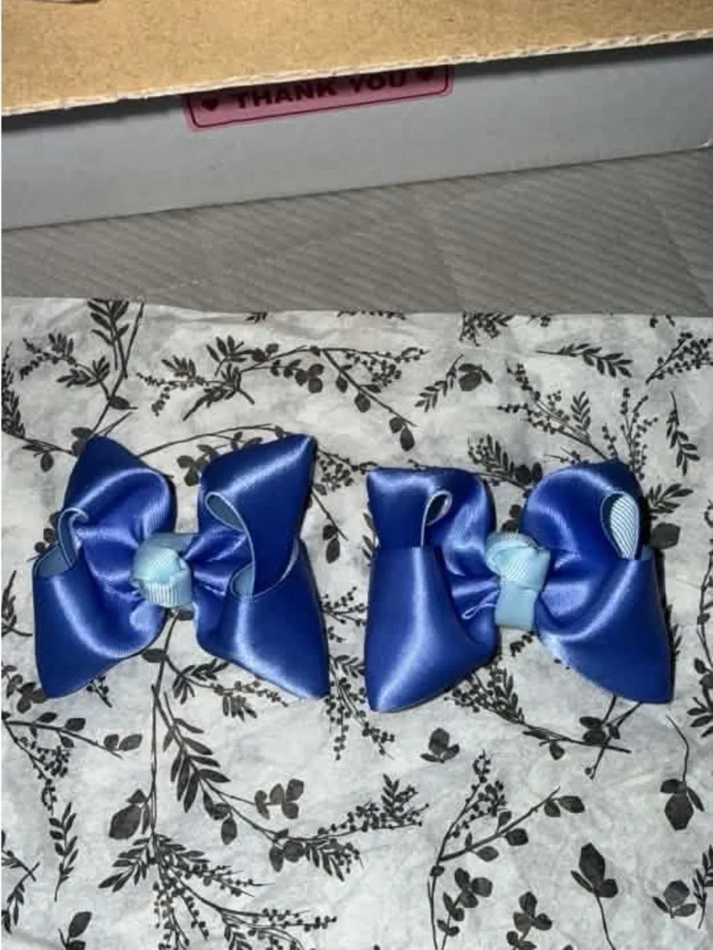 Kids Satin Hair Bows - Blue (Pair)